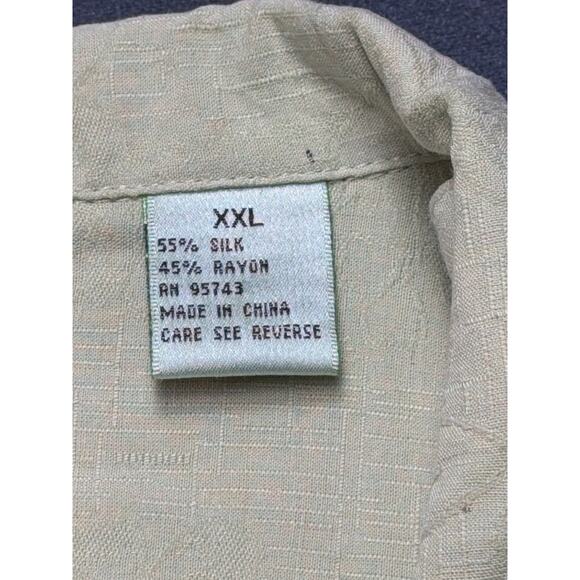 VINTAGE SILK CIRCA 1969 SIZE XXL Yellow Textured Hawaiian Short Sleeve ButtonUp - Picture 4 of 9